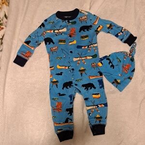Cozy Blue Adventure Footie Set